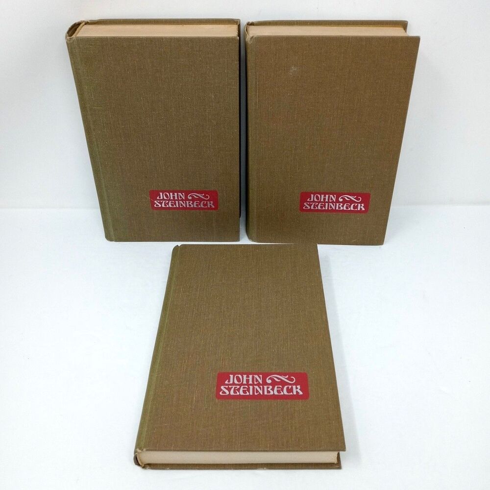 Set of 3 John Steinbeck Hardcover Books Vintage Grapes of Wrath Of Mice & Men - Picture 2 of 12